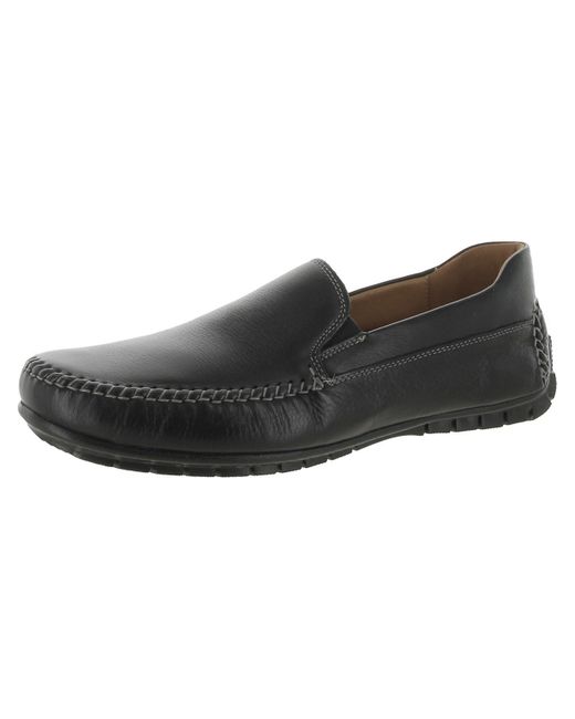 Johnston & Murphy Black Cort Leather Driving Loafers for men