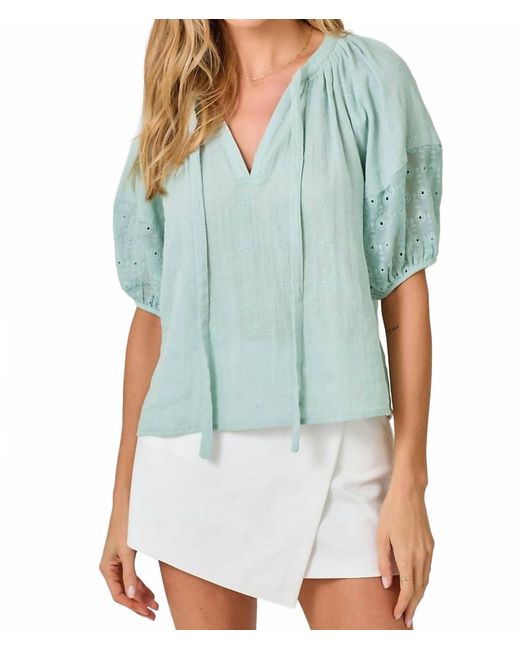 Mystree Blue Front Tie Top