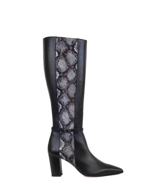 Amalfi by Rangoni Black Istria Pointed Toe Knee High Boot- Medium Width