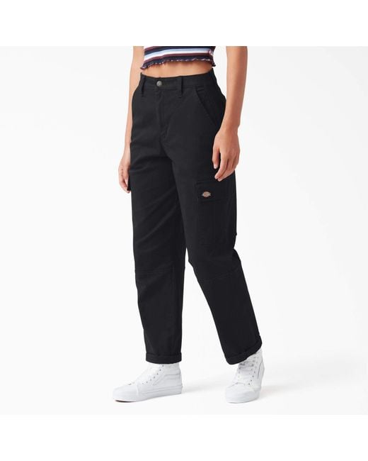 Dickies Black Relaxed Fit Cropped Cargo Pants