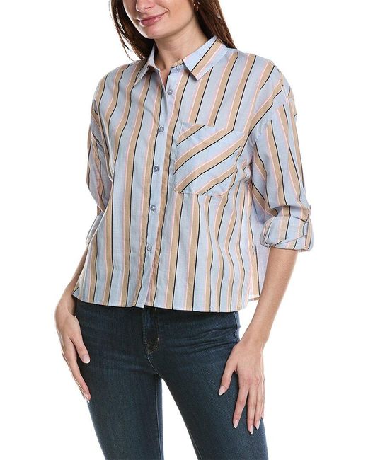 Laundry by Shelli Segal Gray Cropped Shirt