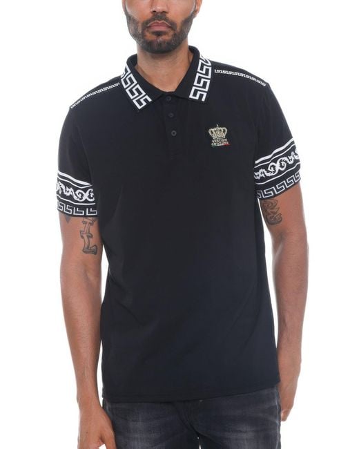 TRUEDAMES Black Version Couture Polo Button Down Shirt for men