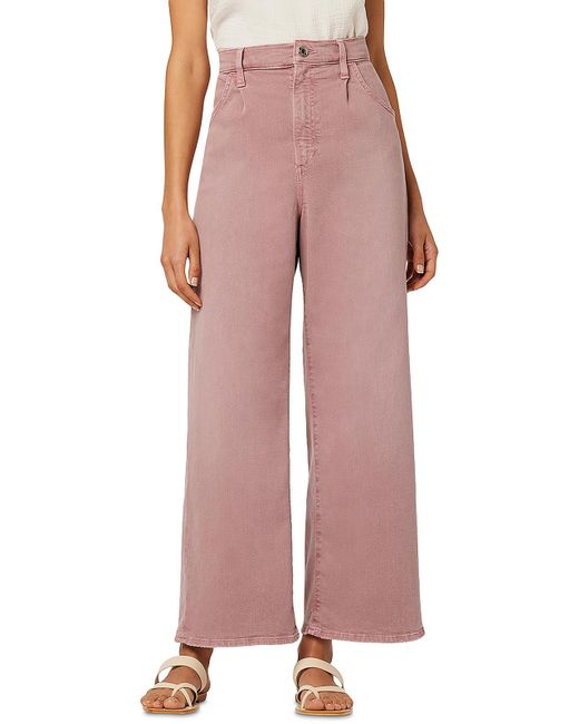 Joe's Jeans Pink High Rise Pleated Wide Leg Jeans