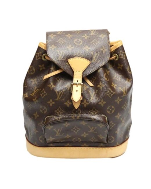 Louis Vuitton Brown Montsouris Canvas Backpack Bag (pre-owned)
