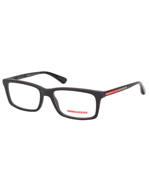 Prada Linea Rossa Ps 02cv 1bo1o1 55mm Rectangle Eyeglasses 55mm in