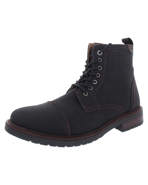 Dockers Black Rawls Cap Toe Lace Up Ankle Boots for men