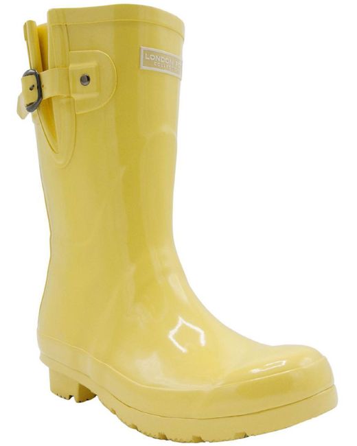 London Fog Yellow Lfw Tally Waterproof Cushioned Insole Rain Boots