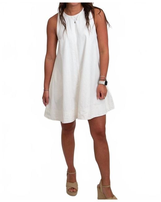 Miou Muse Sleeveless A-Line Mini Dress in White | Lyst
