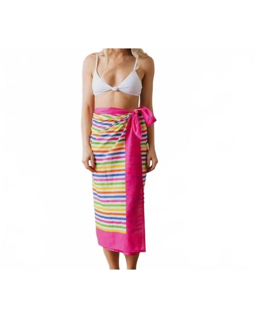 SUNSHINE TIENDA Red Andie Stripe Sarong