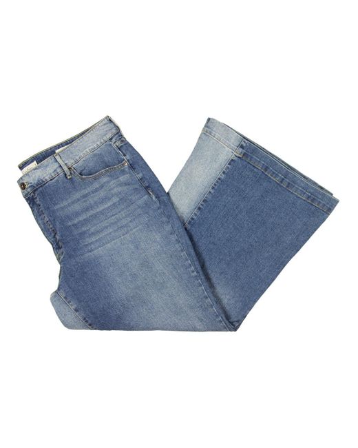 Jessica Simpson Blue Plus Two Tone High Rise Wide Leg Jeans
