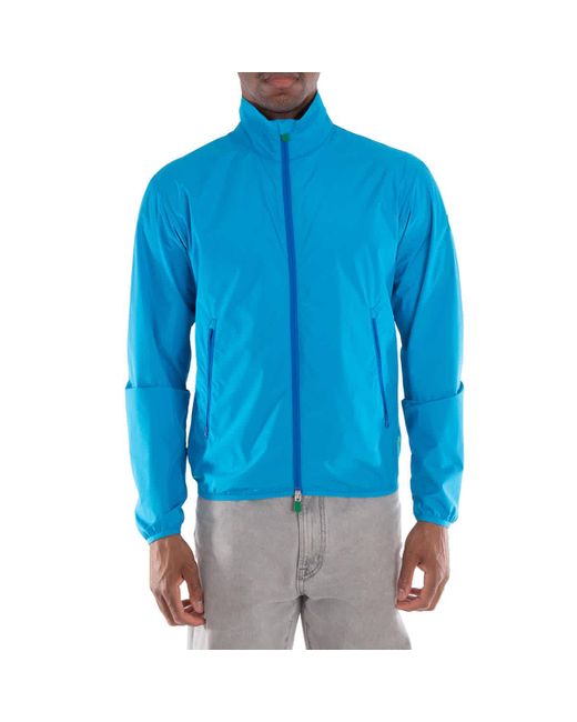 Save The Duck Blue Long Sleeve Windbreaker Jacket for men