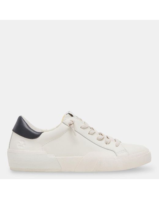 Dolce Vita Zina Foam 360 Sneakers White Black Recycled Leather