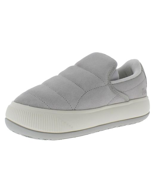 PUMA Gray Suede Mayu Slip-on Faux Suede Slip On Casual And Fashion Sneakers