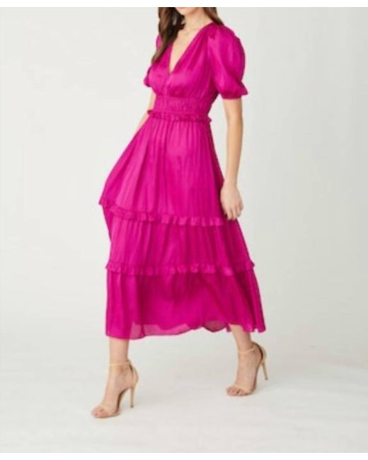Shoshanna Pink Marcela Dress In Fuchsia
