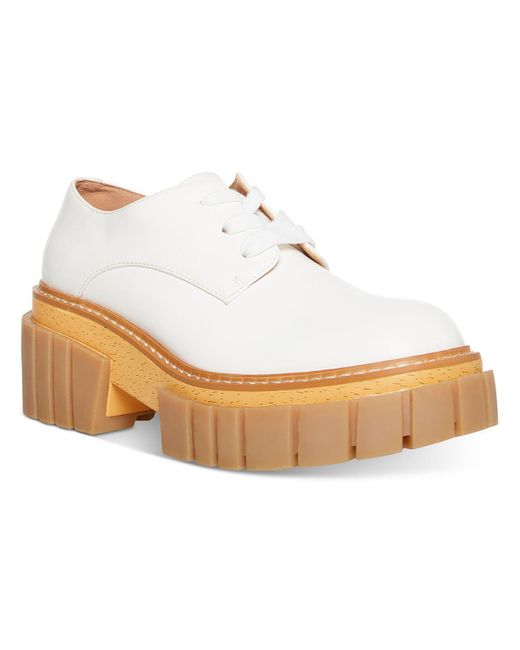 Madden Girl White Phoennix Patent Lugged Sole Oxfords