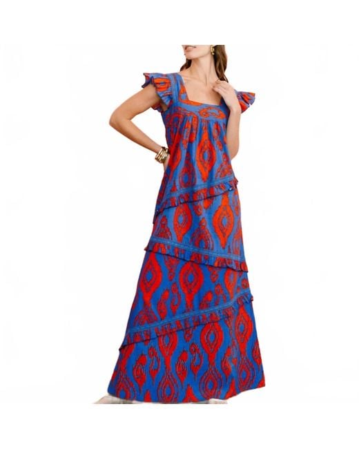 SUNSHINE TIENDA Red Zicatela Ikat Olla Dress