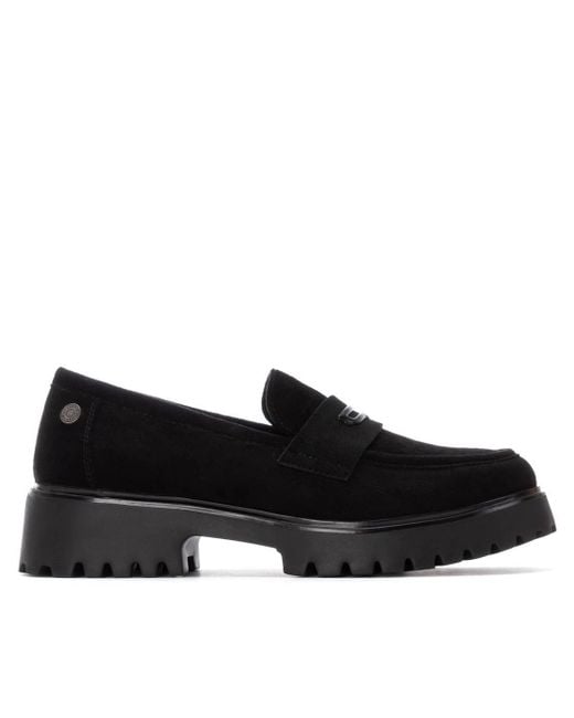 Xti Black Casual Suede Penny Loafers Refresh Collection By