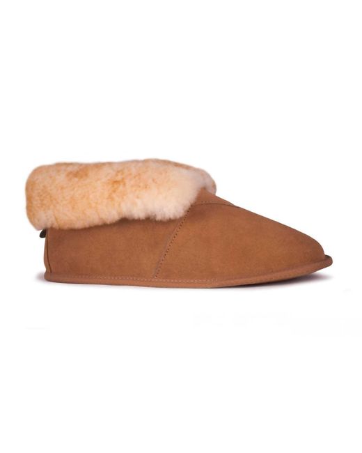 Cloud Nine Brown Soft Sole Ankle Bootie Slippers