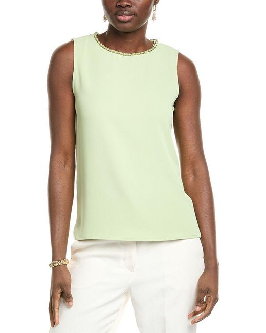 Gracia Green Chain Neckline Top