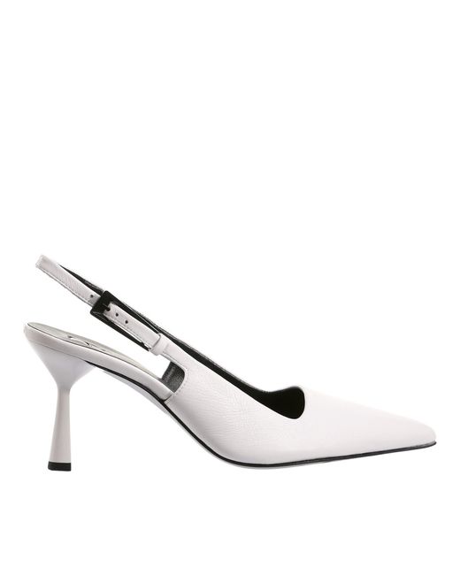 Högl White Ruby Part-Open Pointed Toe Slingback Leather Pumps