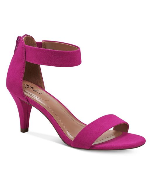 Style & Co. Pink Paycee Metallic Ankle Strap Pumps
