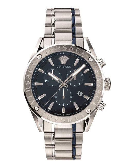 Versace Gray 44mm Stainless Steel Watch Vehb00519 for men