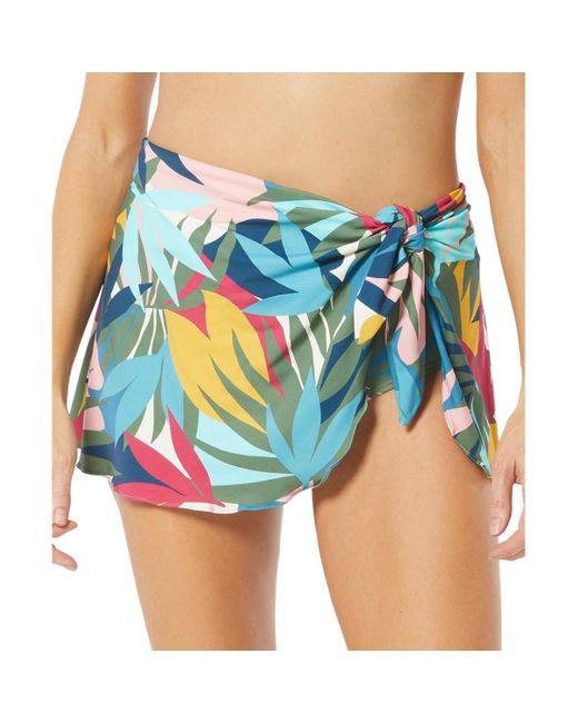 Coco Reef Blue Printed Sarong Swim Bottom Separates