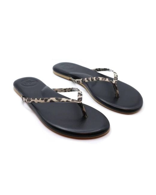 Solei Sea Blue Indie Leopard Flip-Flop Sandals