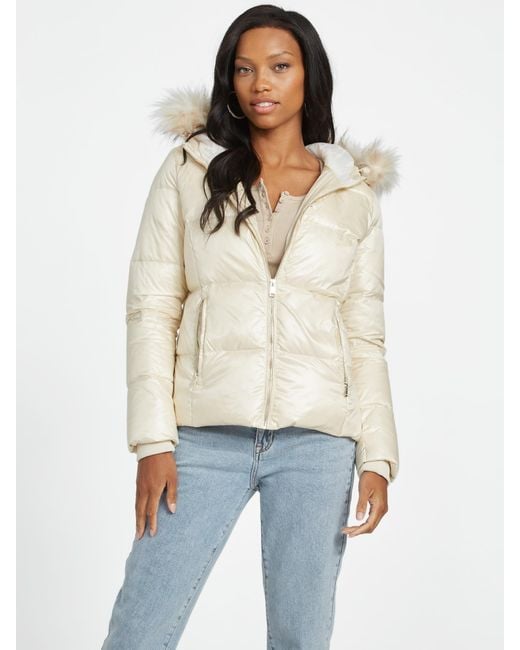 Guess Factory White Calissa Real-down Puffer Jacket
