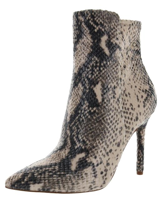 Jessica Simpson Black Larette Snake Print Pointed Toe Mid-calf Boots
