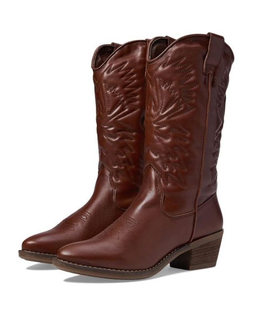 Steve Madden Brown Hayward Hayw01S1-200 Leather Western Boots Jobb1665