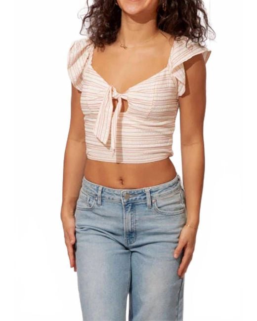 Lulus Blue Sienna Tie Front Top