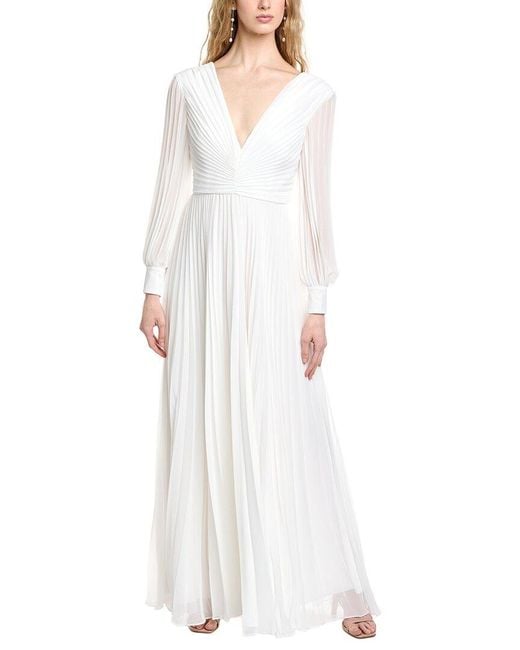 badgley mischka white dress | Wedding Gowns | Evening Dresses Social/Cocktail/Evening Badgley Mischka Pleated V-Neck Gown
