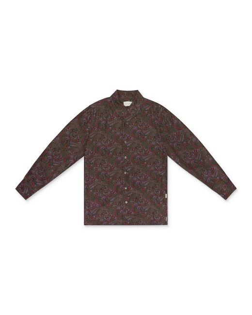 Aimé Leon Dore Brown Paisley Print Button-Down Shirt for men