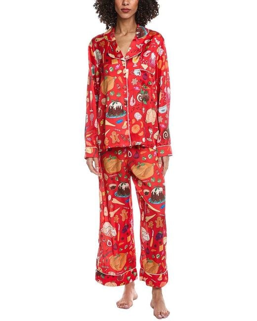 Karen Mabon Red 2Pc Pajama Set