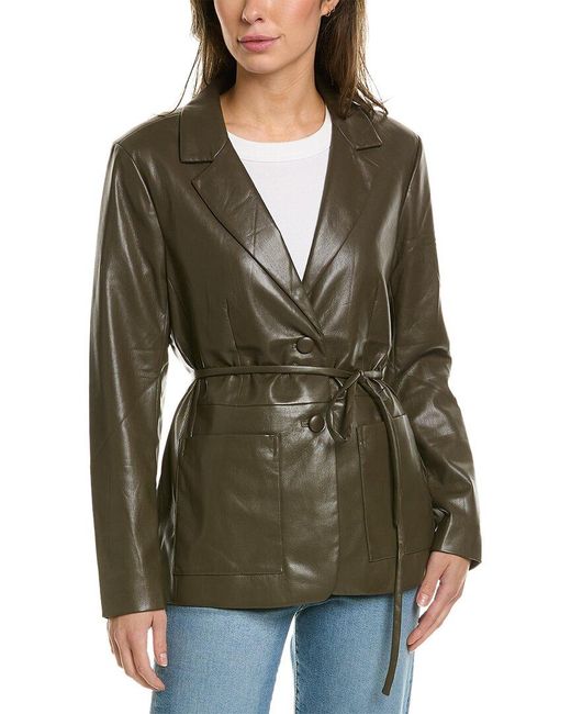 7 for all mankind brown leather jacket