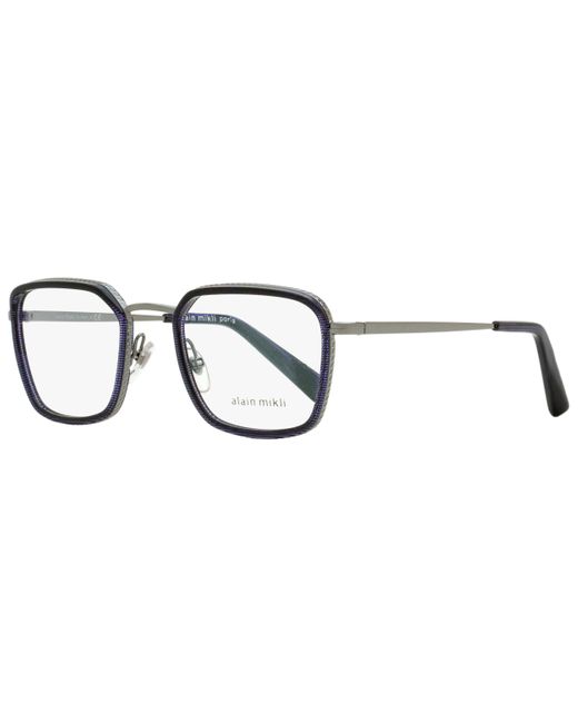Alain Mikli Black Beaucarre Eyeglasses A02028 003 Blue Pointille/ruthenium 50mm for men