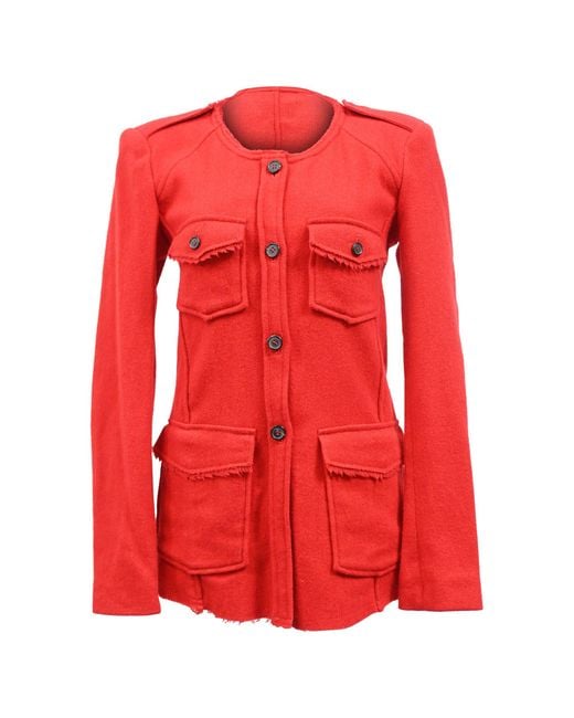 Isabel Marant Red Etoile Buttoned Blazer With Pockets