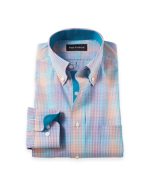 Striped Business Shirt Paul Fredrick Men's Slim Fit Non-Iron Dress Shirt -  Comfort Stretch Fabric, Stripe Pattern Paul Fredrick Comfort Stretch Shirt