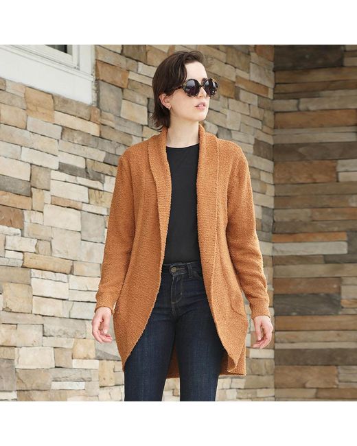TRUEDAMES Blue Solid Open Cardigan