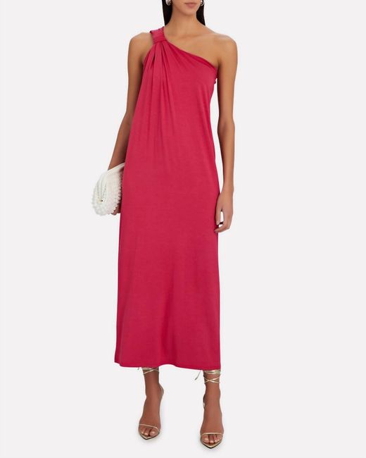 Nili Lotan Red One-shoulder Maxi Dress