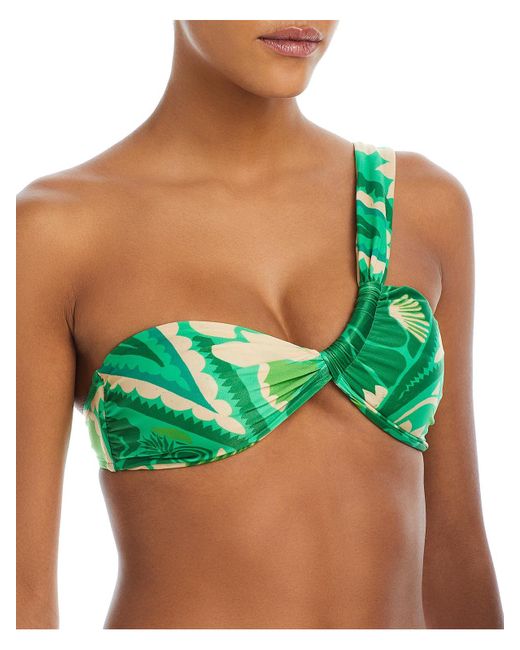 Farm Rio Green Tropical Groove Top Printed Bikini Swim Top