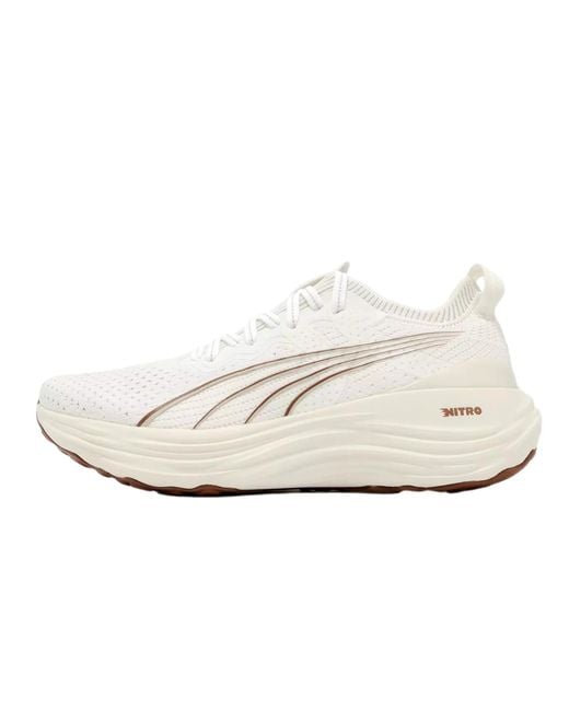 PUMA White Foreverrun Nitro Knit Warm/Teak 379140-08