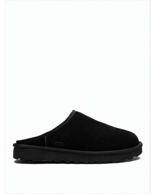UGG Men's Black Suede Slip-On Mule Slippers With Cushioned Sole