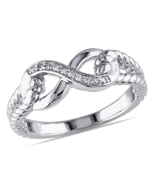 Mimi & Max Metallic Diamond Infinity Link Ring