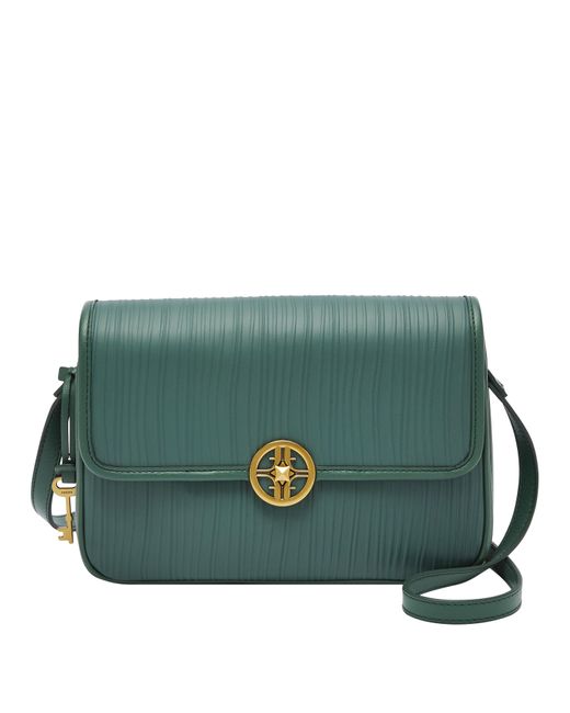 Fossil Jasmine Leather Flap Crossbody in Green Lyst