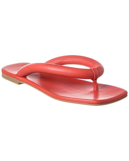 Staud Red Rio Leather Sandal
