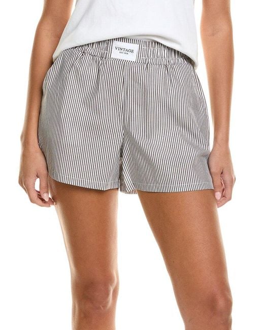 Vintage Havana Gray Poplin Stripe Short