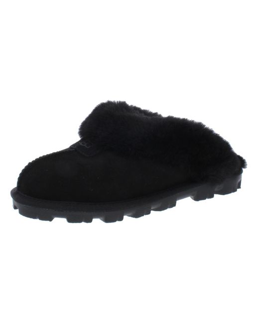 Ugg Black Coquette Suede Lined Mule Slippers