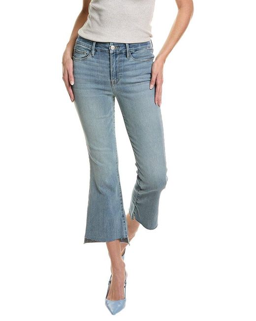 FRAME Blue Le Crop Raw Stagger Grenoble Mini Boot Jean